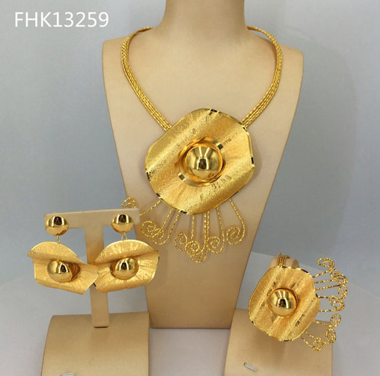 925 Italian Gold African Jewelry set